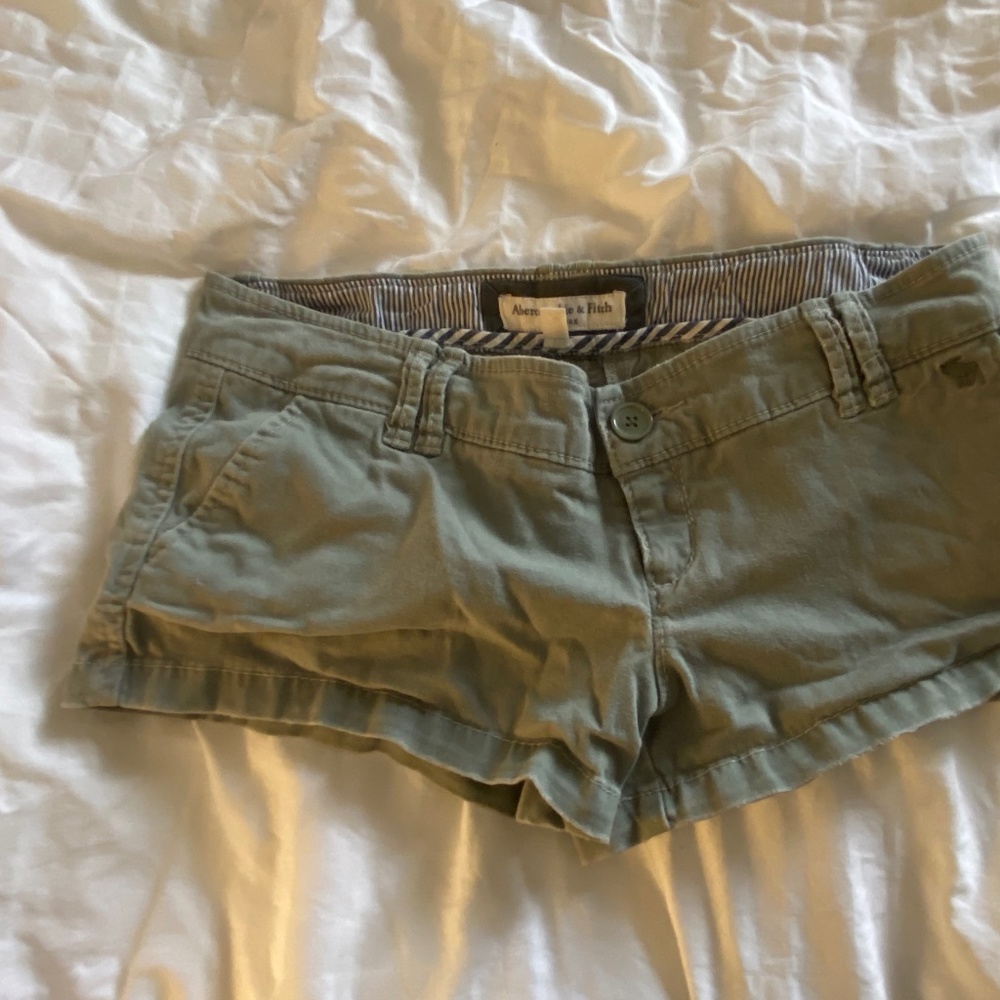 Abercrombie & Fitch Olive Green Cotton Shorts